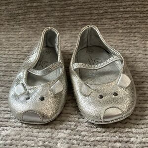 Little Marc Jacobs Mouse Ballet Flats Silver‎ Baby Shoes Size 18/19